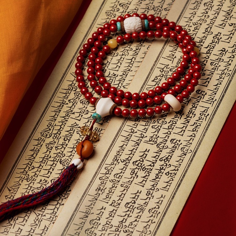 108 cinnabar beads bracelet for women in their zodiac year